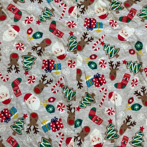 CHRISTMAS woman's size large L santa deer one piece holiday morning pajamas pjs - Picture 6 of 12